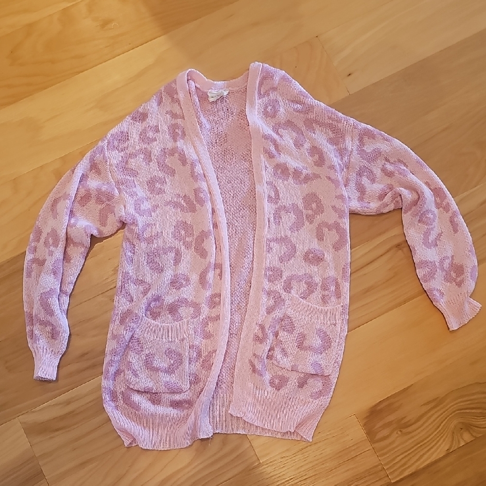 Hayden Pink Leopard Kids Sweater